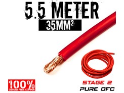 35mm² OFC Strømkabel, Rød, 5.5 mtr
