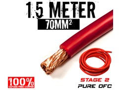 70mm² OFC Strømkabel, Rød, 1.5 mtr