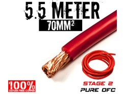 70mm² OFC Strømkabel, Rød, 5.5 mtr