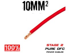 10mm² OFC Strømkabel, Rød, Lbm