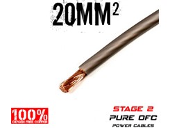 20mm² OFC Strømkabel, Grå, Lbm