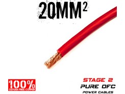 20mm² OFC Strømkabel, Rød,  Lbm