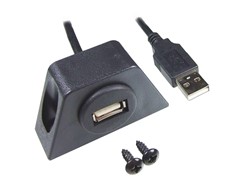 USB-forlænger m. holder, 2 mtr