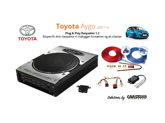 blad produktion Erklæring CARSound - Plug & Play Baspakke til Toyota Aygo (2011>)