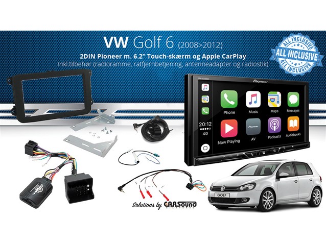 CARSound.dk - VW Golf Bilradio m. 7" Pioneer Apple CarPlay